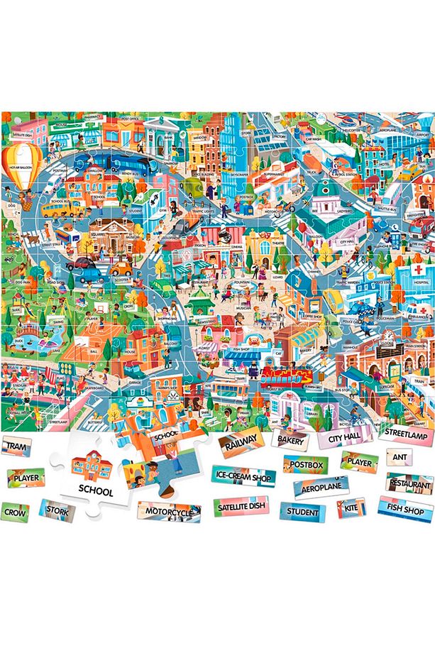 100 Ingilizce Kelimeli Şehir Yapbozu It21000 - 3