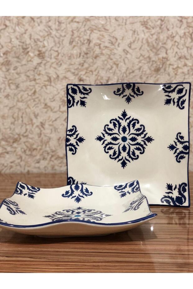 Isırgan Model 6 Adet Kare Pasta Tabak - 1