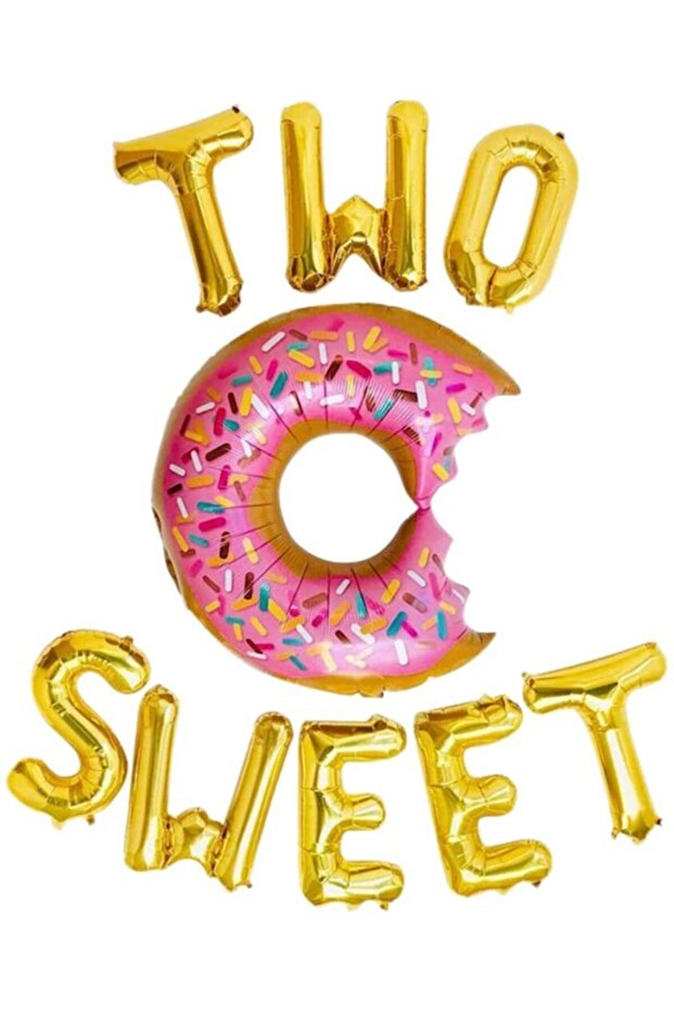 2 Years Birthday Donut Two Sweet Foil Balloon Set