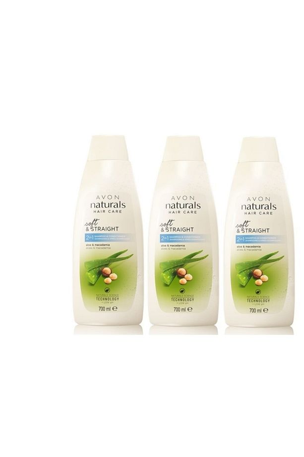 3 Adet Naturals Aloe Ve Macadamia Özleri Içeren 2'si 1 Arada Şampuan Ve Saç Kremi 700 Ml - 1
