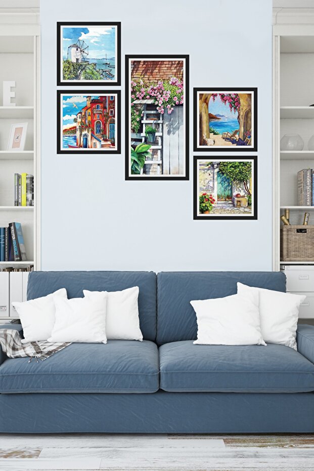 Collage Style 5 Parçalı Mdf Tablo Atf249 - 1