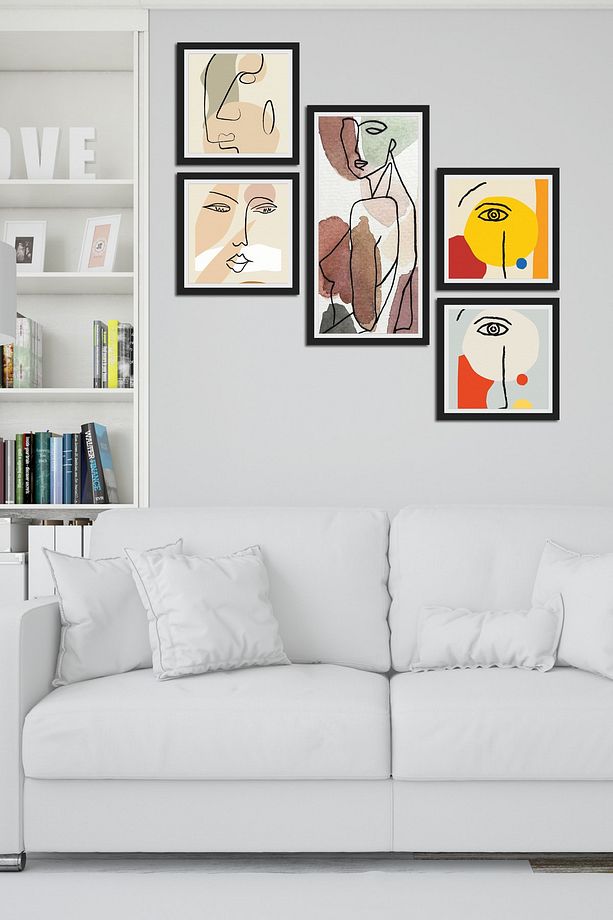 Collage Style 5 Parçalı Mdf Tablo Atf208 - 1