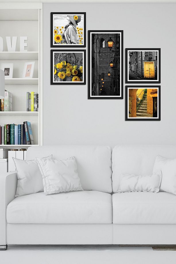 Collage Style 5 Parçalı Mdf Tablo Atf219 - 1
