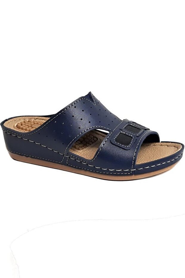 12239 Women's Navy Blue Slippers Silicone Heel Spur Slippers Mf12239