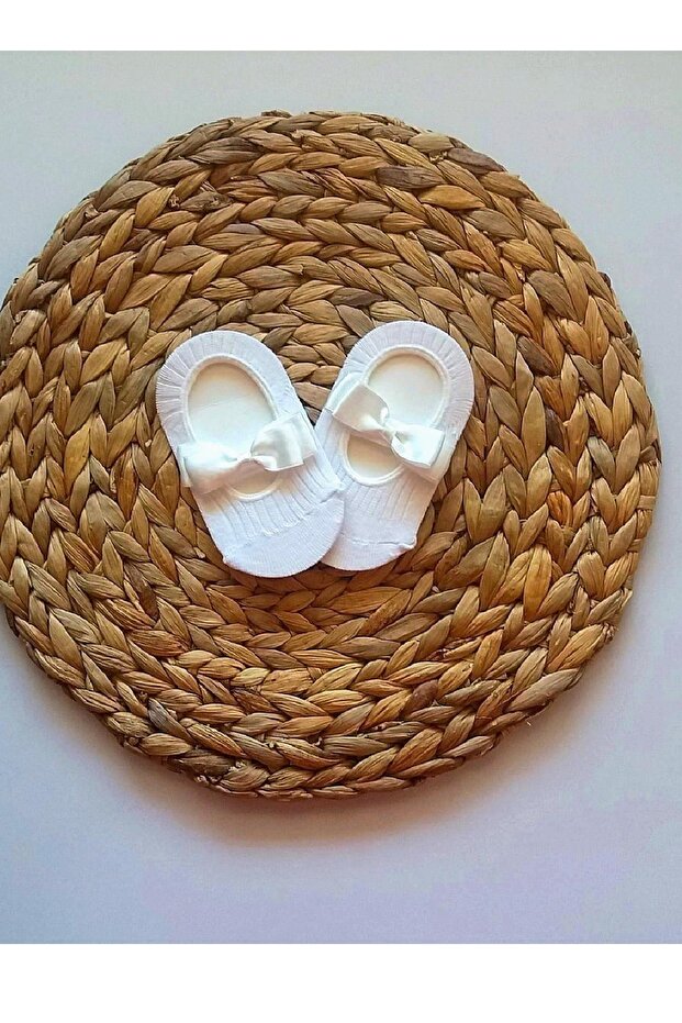 Baby Girl White Satin Bow Ballerina Socks