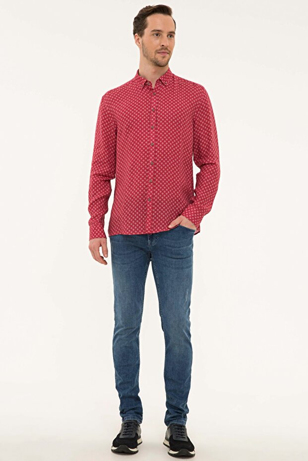 Bordo Regular Fit Gömlek - 4