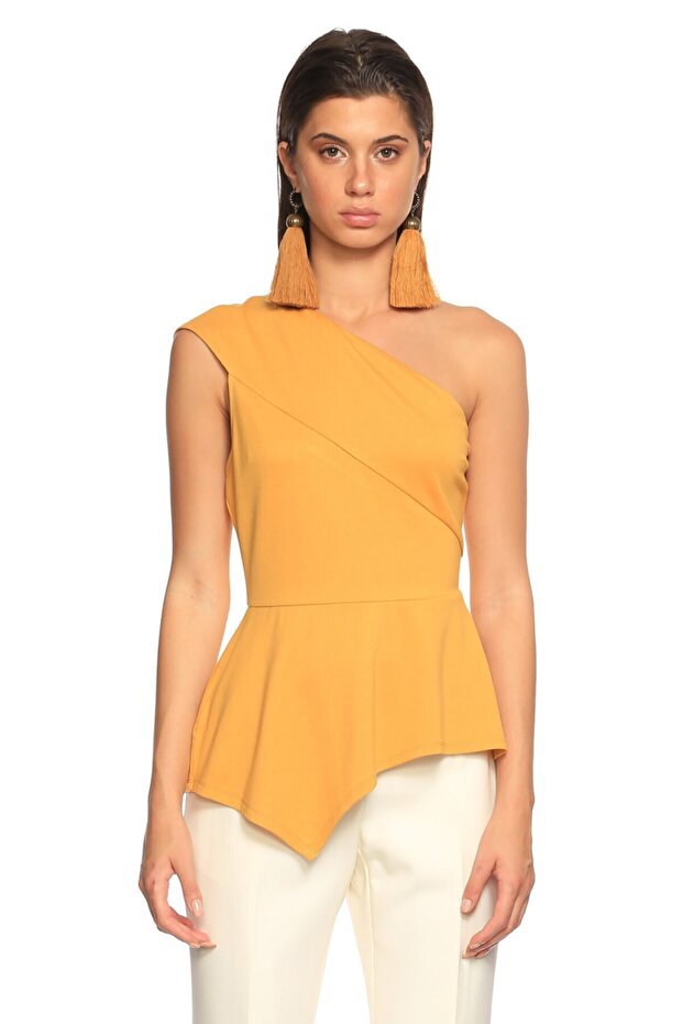 Tek Kol Sarı Bluz - 3