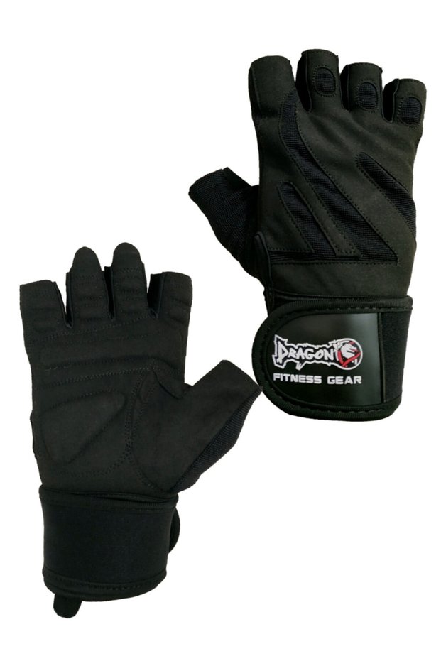 Black Body & Weight & Fitness Gloves with Wrist Support