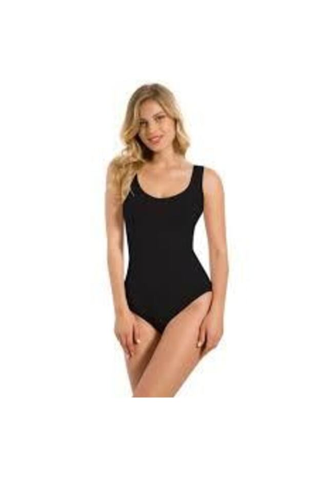 Seamless Women's Body Corset with Thick Straps and Snaps at the Bottom