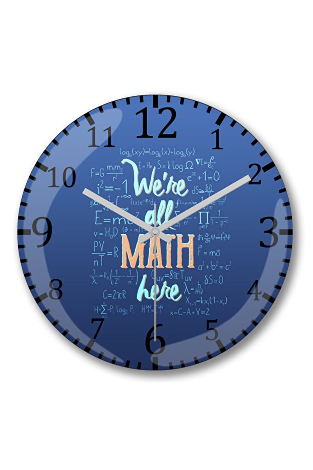 We Are All in Math Math Formula Wall Clock Curved Real Glass