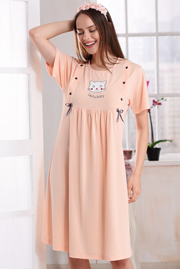 Maternity Women's Nightgown Salmon