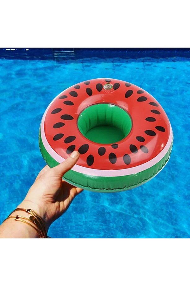 Karpuz Dilimi Havuz Deniz Şişme Bardak Tutucu Float Bar - 3
