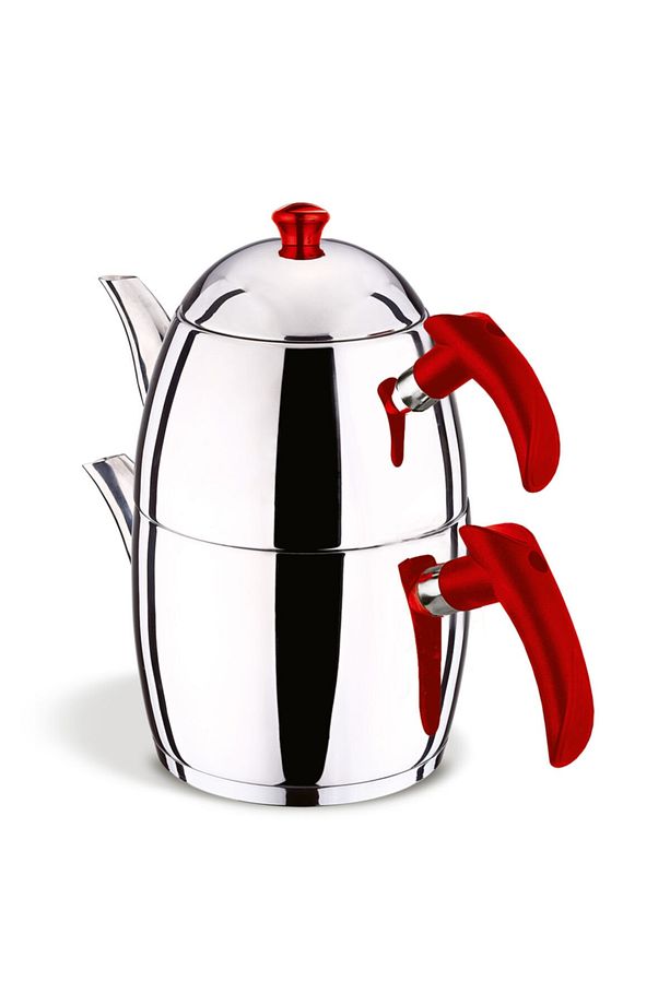 Prestij Kırmızı Bakalit Kulp Orta Çaydanlık - 1