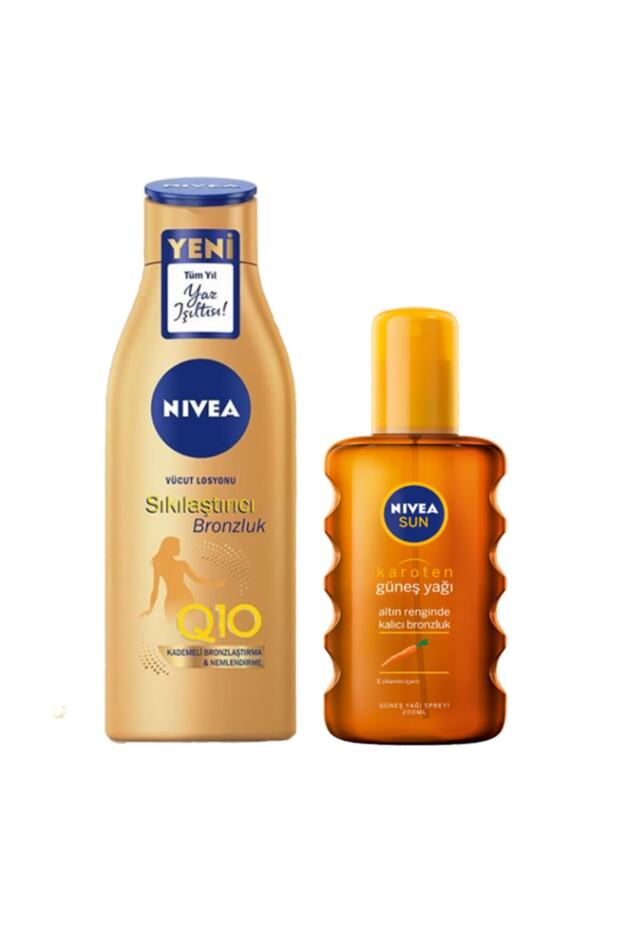 Q10 Sıkılaştırıcı & Bronzluk Vücut Losyonu 200 Ml + Karoten Güneş Yağı 200 Ml - 1