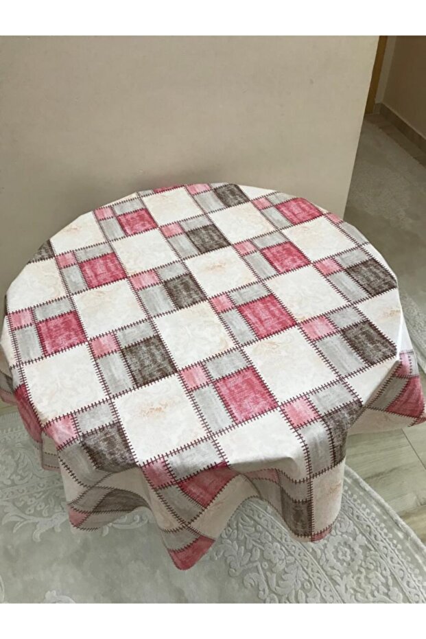 مفرش طاولة من القماش الزيتي PVC دائري