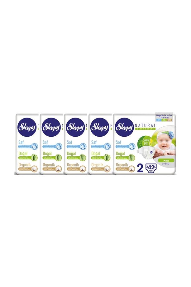 Natural Yeni Doğan 2 Numara 42*5=210 Adet Bebek Bezi 3-6 kg - 1