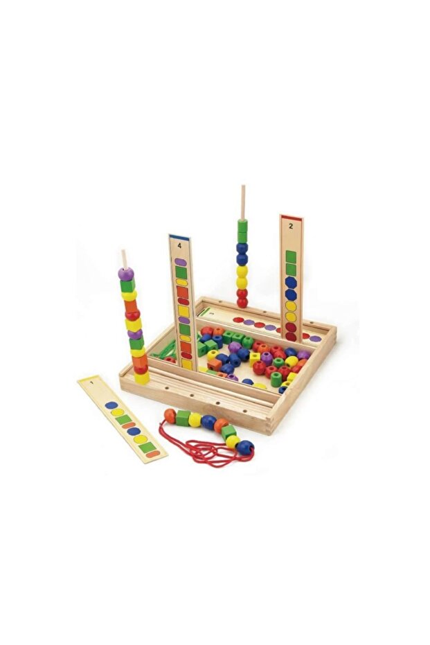 Sorting Beads in Wooden Box 94 Pcs. - 1