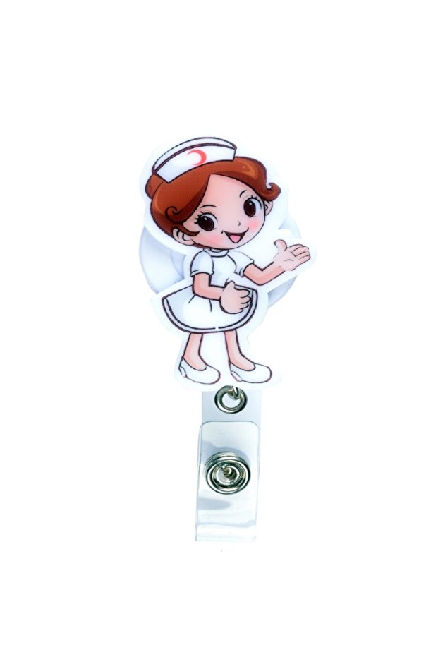 Cheerful Nurse Themed Yoyo Collar Card Holder