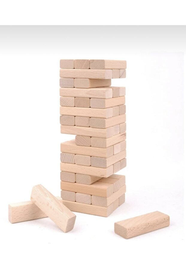 54 parça denge oyunu ahşap jenga - 1