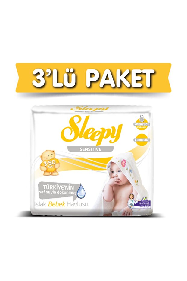 3'lü Sensitive Islak Havlu 50 Yaprak 3 Adet - 1