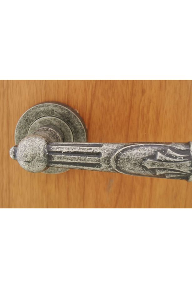 Pars Antik Gümüş Rozetli Kapı Kolu Yale - 3