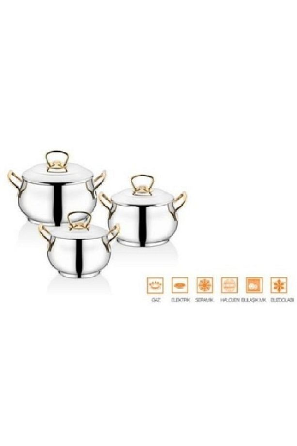 Çelik Gülistan Mini 3lü Güveç Set - 1