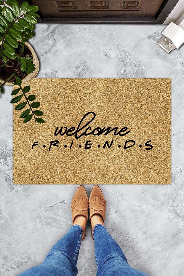 Welcome Friends Dekoratif Kapı Önü Paspası - 1