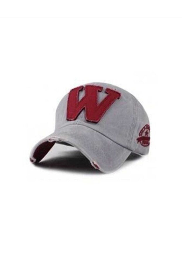 قبعة، قبعة قبعة، قبعة رجالية، قبعة W، قبعة W Snapback باللون الرمادي