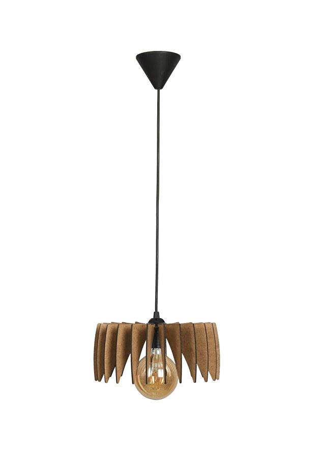 Ahşap Rustik Küçük Boy Tekli Avize - 2