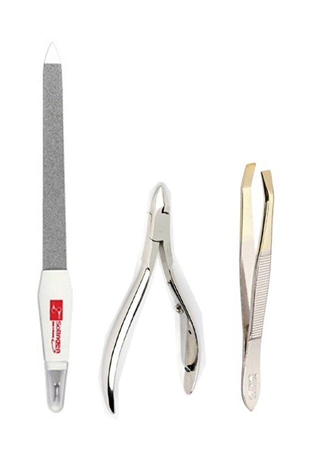Professional Care Set Meat Forceps Hd 8411 + Tweezers 7335 Straight + Nail File 5151/7