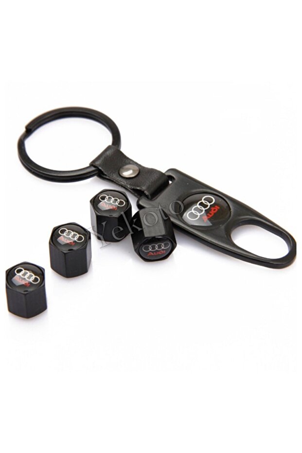 Audi Metal Keychain and Valve Cover Set 1st quality