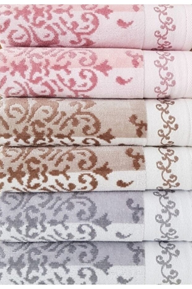 Emily 6 Pieces Hand and Face Towel Velvet 50x90