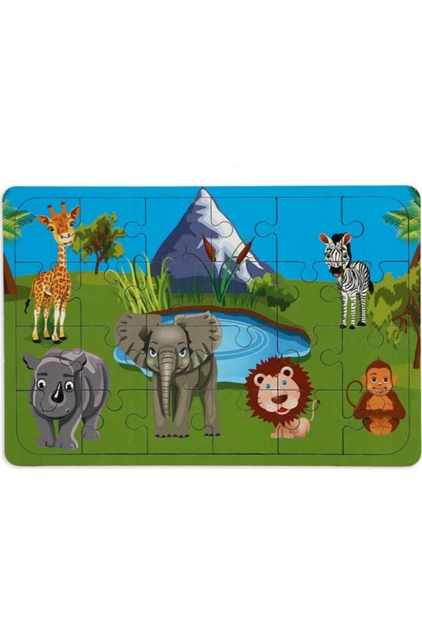 4 Adet 24 Parça Ahşap Puzzle Yapboz Set-3 - 6