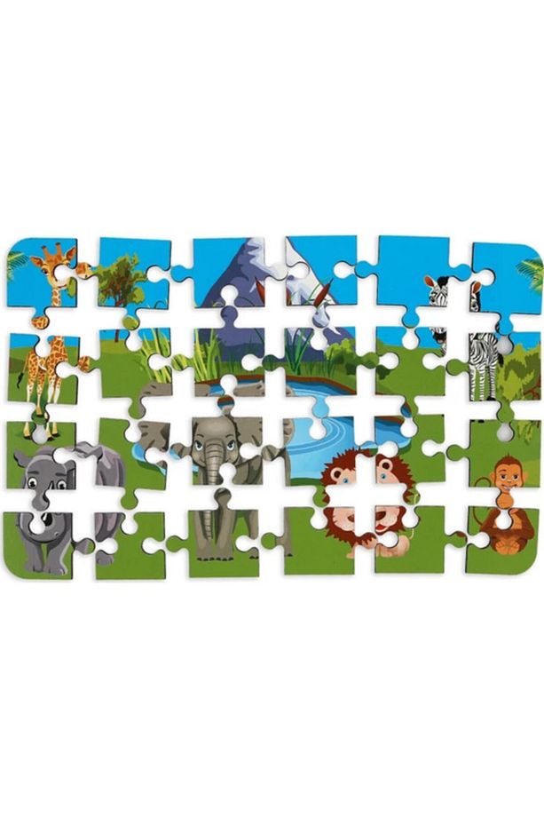 4 Adet 24 Parça Ahşap Puzzle Yapboz Set-3 - 7