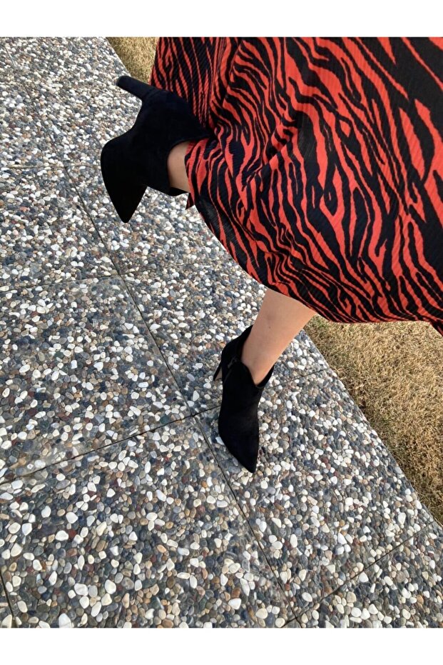 Bot Vıolet Siyah Süet - 1