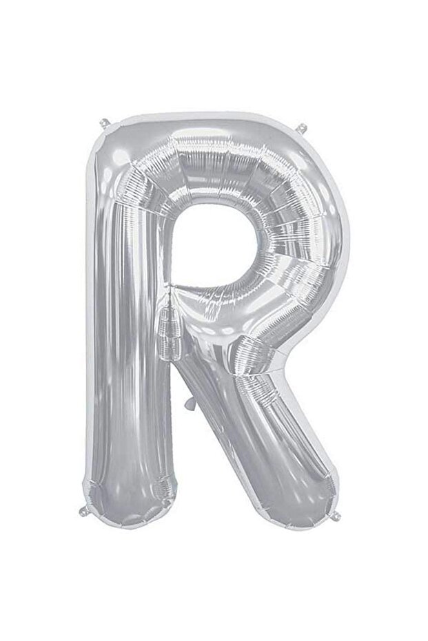 Letter R 40 cm Silver Small Size Gray Foil Balloon 16 Inch