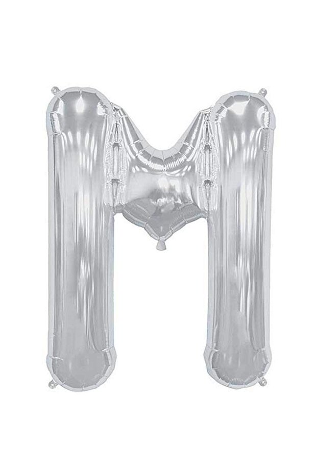 Silver Letter m Medium Foil Balloon 34 Inch 75 cm
