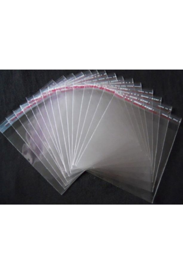 Şeffaf Bantlı Jelatin - Yapışkanlı Poşet - 1000 Adet Poşet 8cmX 15cm - 1