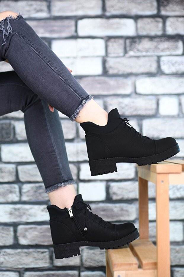 Siyah Kadın Postal Bot 0012720 - 4