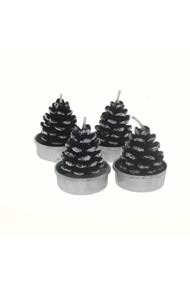 4 Adet 4cm Kozalak Tealight Mum - 2