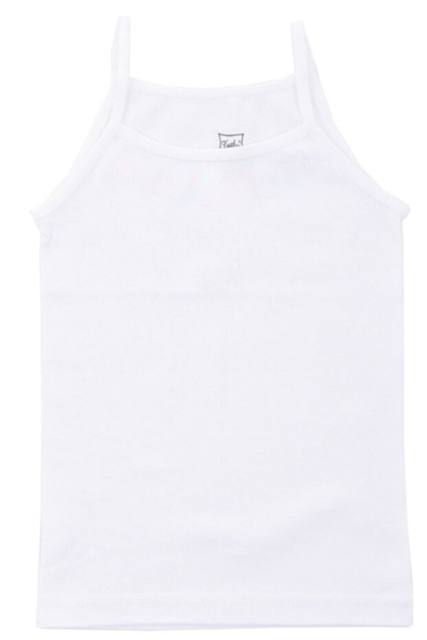 Girl's White Undershirt with Rope Straps, Pack of 6