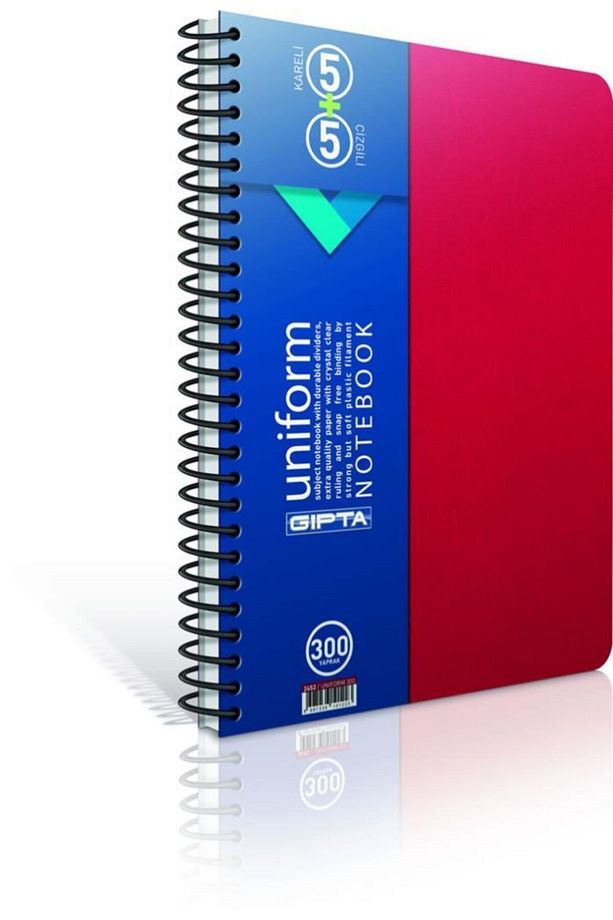 Uniform A4 Sp. Sep. Pp Kapak 5+5 Defter (5 Kareli + 5 Çizgili) 300 Yp. (2 Li Paket) - 1