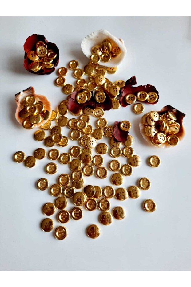 12.5 Mm 4 Holes Gold Metallized Button 20 Pack