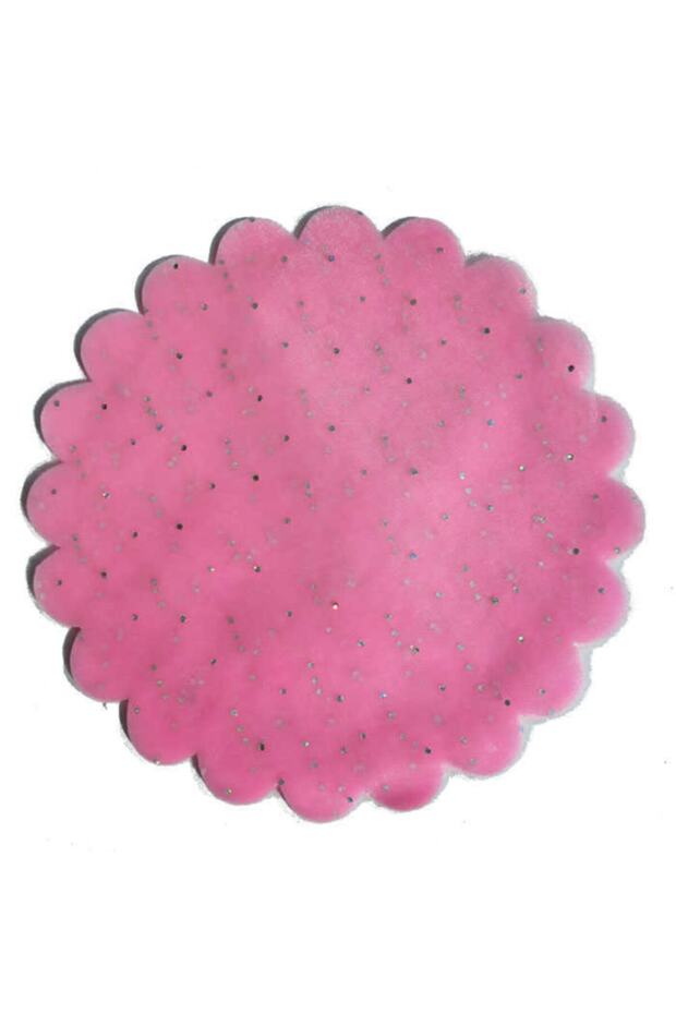 25 Pieces of Stoned Organza Tulle Open Pouch Pink (Diameter 22 Cm)