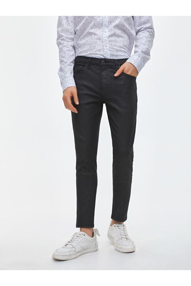 Smarty Black Coated Wash Pants