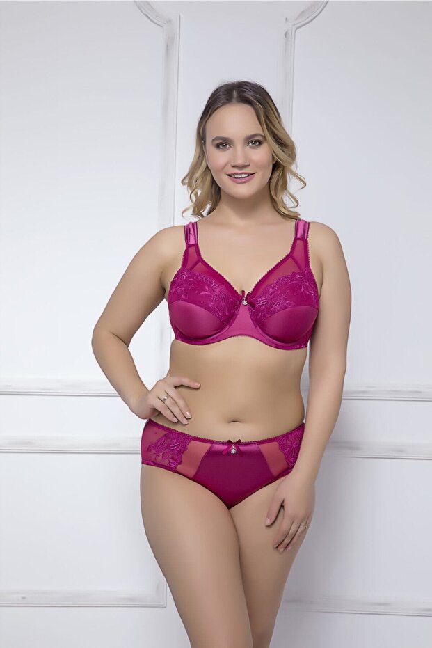Women's Burgundy Lace Recovery Bra Mml2125