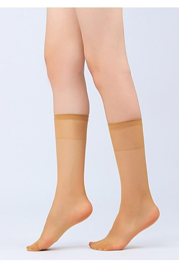 Women's Beige Socks 5 Pack Thin 20 Den