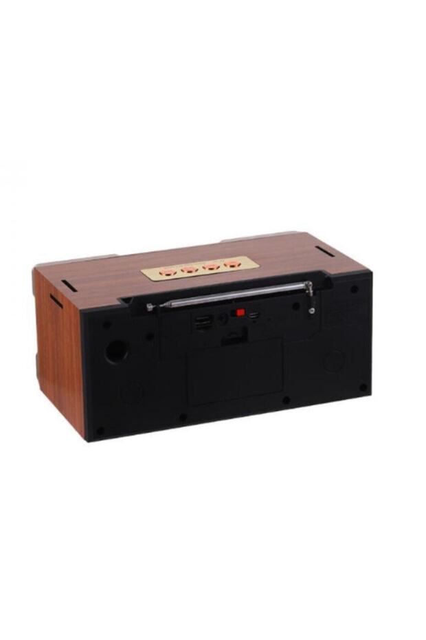 Gerçek Ahşap Taşınabilir Şarjlı Bluetooth Hoparlör Subwoofer Ses Sistemi - 5