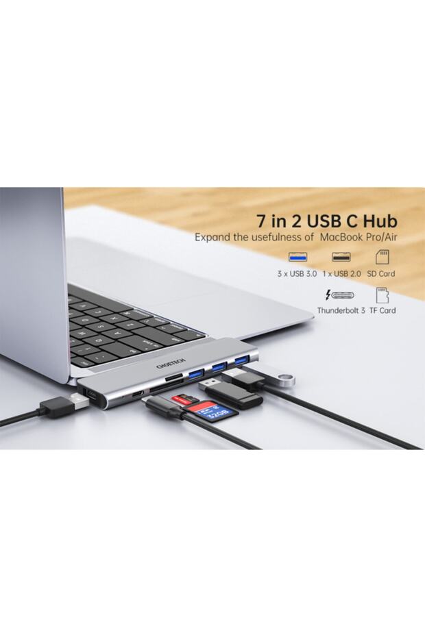 7 In 1 Type C Çevirici Macbook Çoklayacı Adaptör M23 - 3