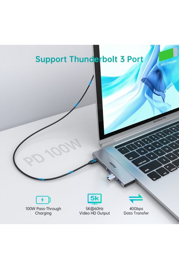 7 In 1 Type C Çevirici Macbook Çoklayacı Adaptör M23 - 6